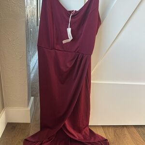 Elegant Burgundy Evening Gown